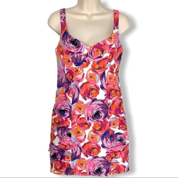 Nanette Lepore Candy Girl Floral Mini Dress Rose - Picture 2 of 8